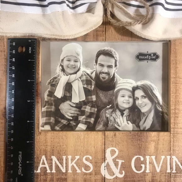 MUD PIE Thanks & Giving Photo Frame Natural Wood & Wire Ribbon - Picture 9 of 9